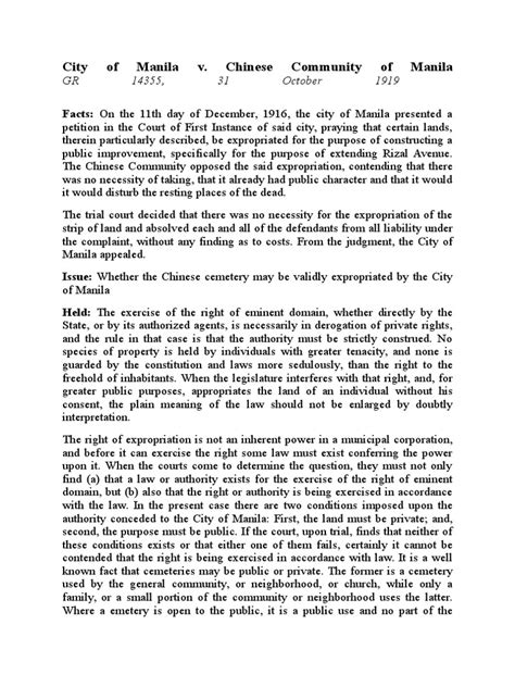 city of manila vs chinese community|(PDF) City of Manila Vs Chinese Community, 40 Phil 349, G.R..